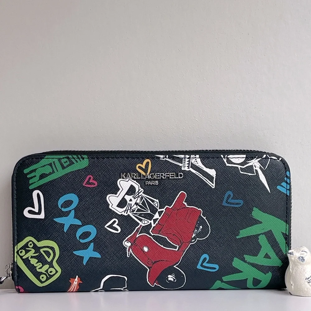Karl Lagerfeld Paris Genuine Leather Wallet Crossbody